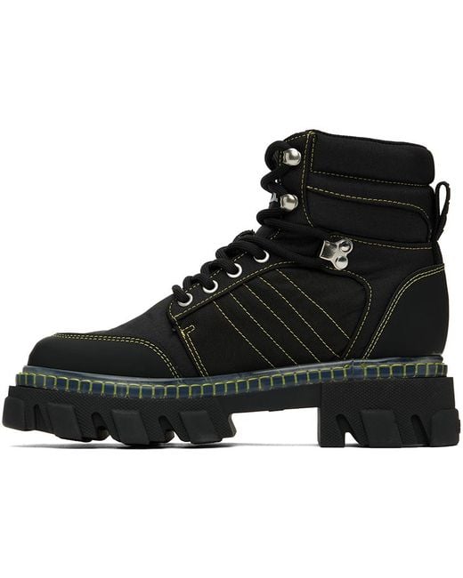 Ganni Black Cleated Hiking Boots