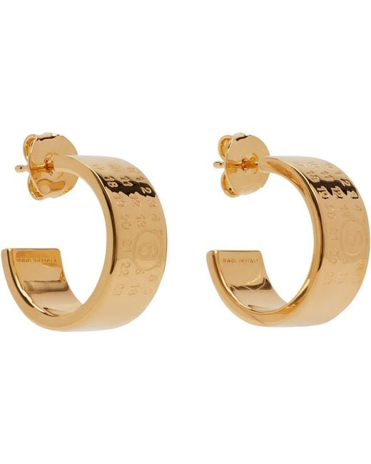 MM6 by Maison Margiela Metallic Numeric Minimal Signature Hoop Earrings
