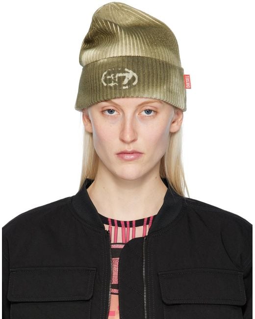 DIESEL Multicolor Wool Beanie With Camo Print