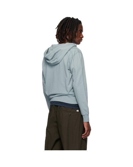 C P Company Black Light Fleece Zip Lens Hoodie for men