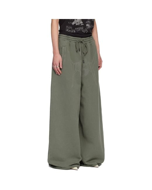 Lu'u Dan Green Raw-Cut Bontan Sweatpants