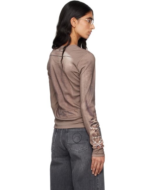 T-Shirt À Manches Longues En Jersey À Effet Trompe L'Œil MARINE SERRE en coloris Black