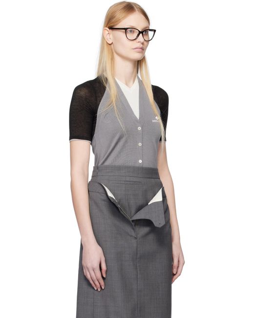 ShuShu/Tong グレー パッチワーク ホルターネック ニット トップス Black