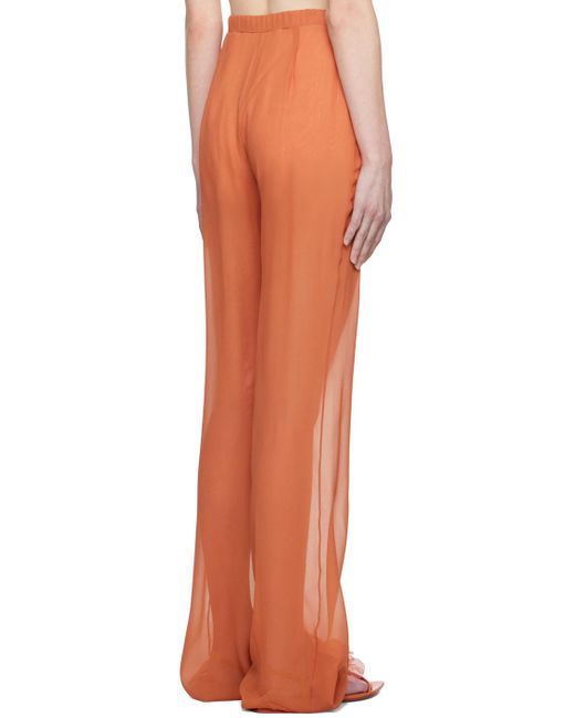 Nensi Dojaka Orange Pink Semi-sheer Trousers