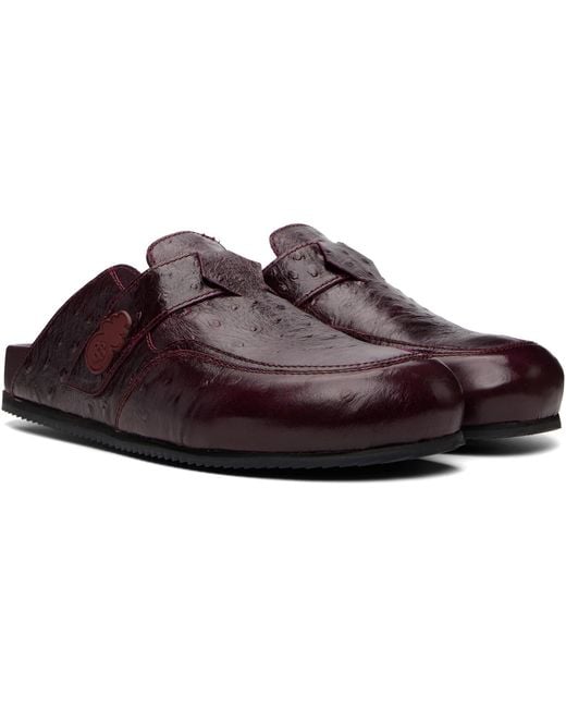 Casablanca Black Burgundy Outdoor Mule Loafers for men