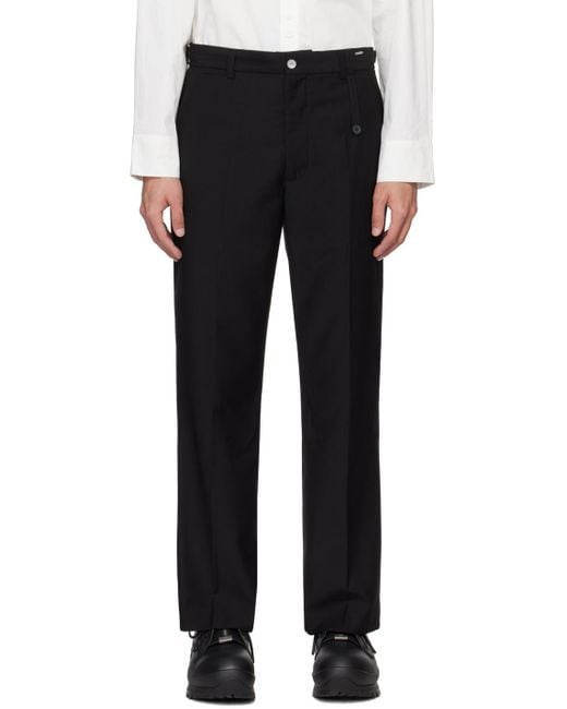 C2H4 Black Standard Suit Trousers for men