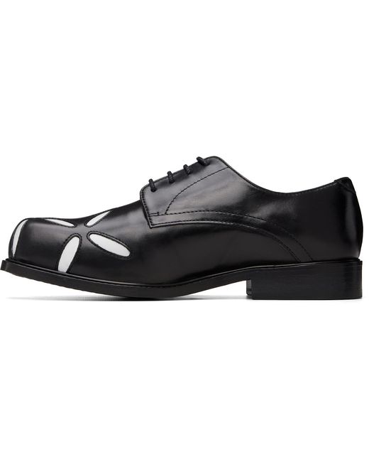 STEFAN COOKE Black Slashed Square Toe Derbys for men