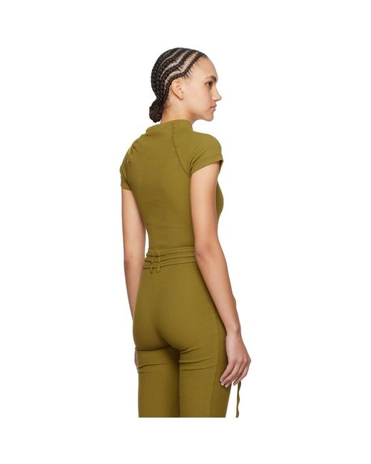 OTTOLINGER Green Khaki Rib Bodysuit