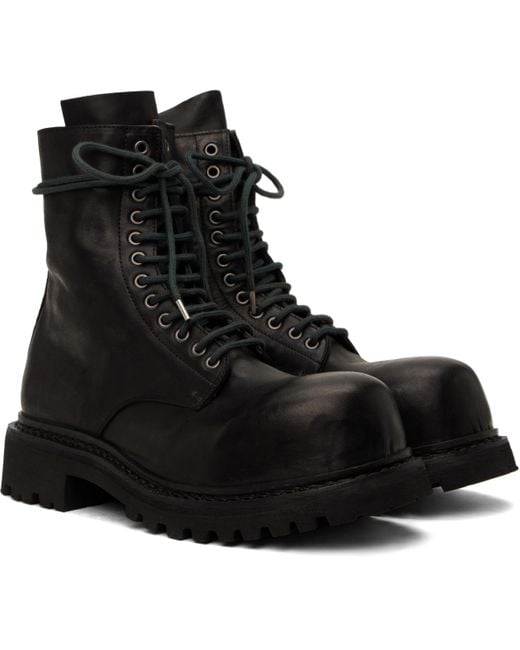 メンズ A Diciannoveventitre ブラック Prisma コンバットブーツ Black