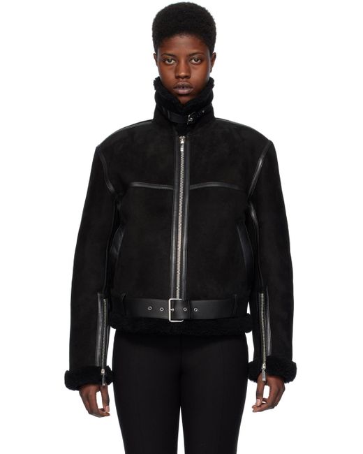 Blouson aviateur noir en cuir Totême  en coloris Black