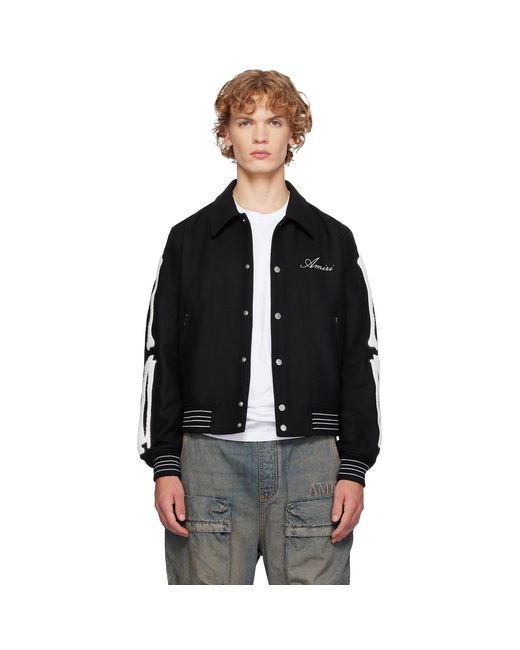 Amiri Black Bones Bomber Jacket for men