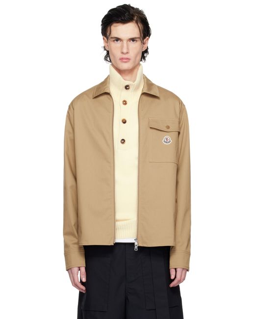 メンズ Moncler タン コットンギャバジン ジップアップジャケット Natural