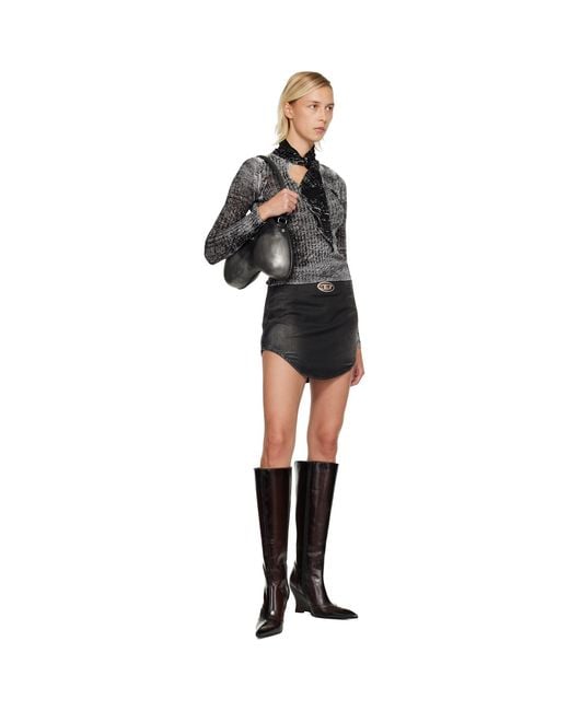 DIESEL Black De-Vany-S Denim Miniskirt
