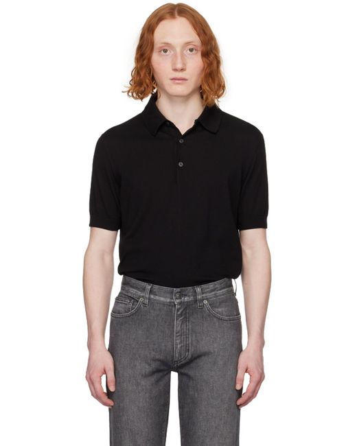 メンズ Zegna Premium ニットポロシャツ Black
