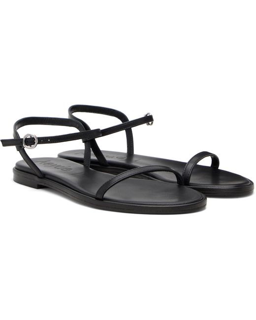 Aeyde Black Nettie Leather Sandals