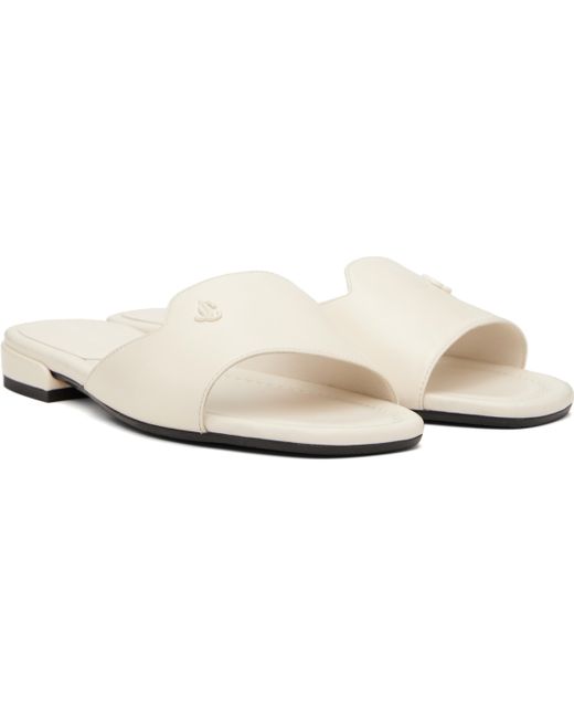 Jimmy Choo Black Off- Dina Flat Sandals