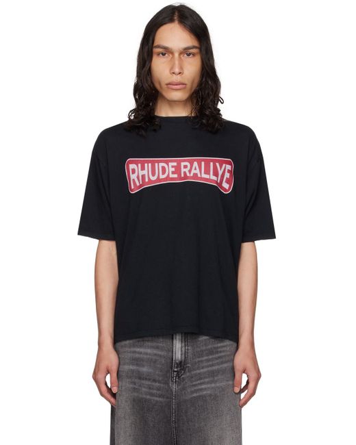 Rhude Black 'rallye' T-shirt for men