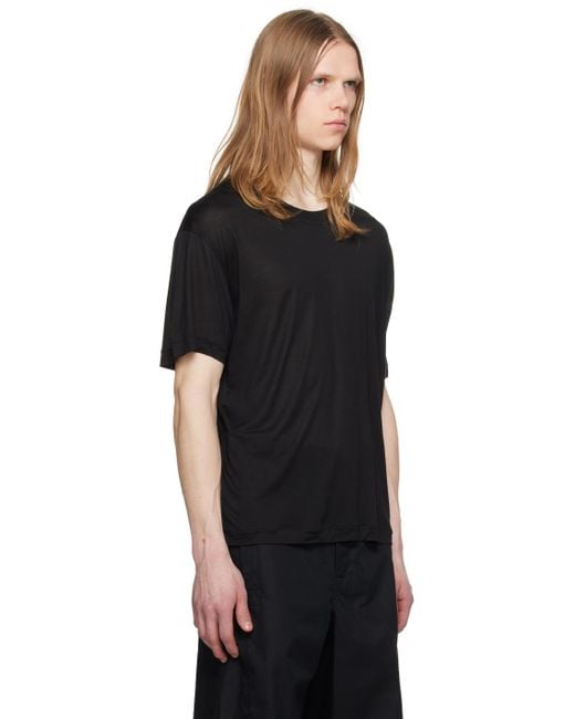 Lemaire Black Soft T-Shirt for men