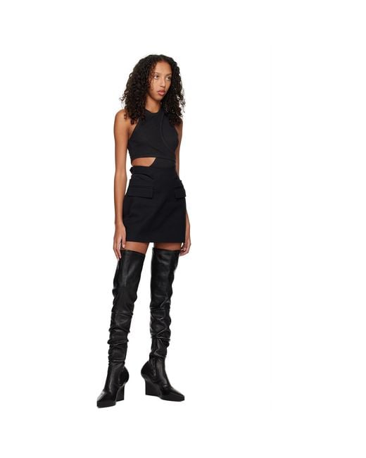 Dion Lee Black Y Front Buckle Miniskirt