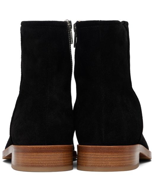Common Projects Black Waxed Suede Zipper Boots for men