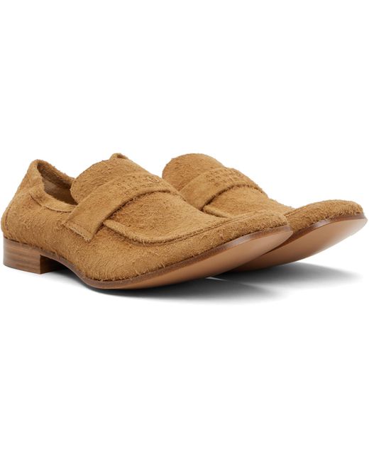MM6 by Maison Margiela Black Tan Swing-Toe Leather Loafers for men
