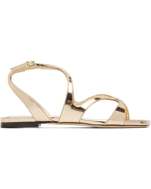Jimmy Choo Metallic Ayla Flat Sandals