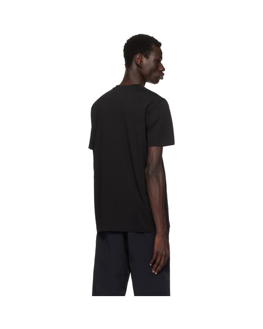 Moncler Black Flocked Logo T-Shirt for men
