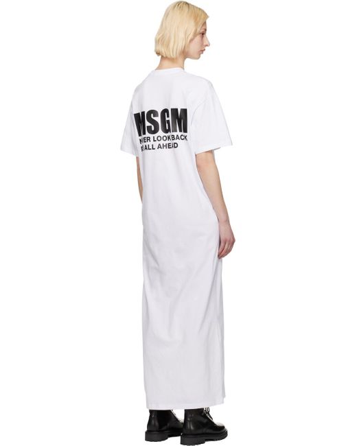 MSGM Black White Side Slit Maxi Dress