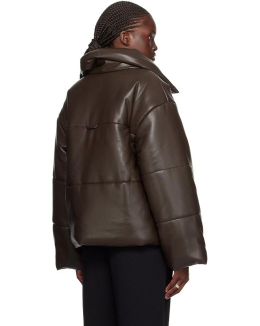 Nanushka Brown Hide Vegan Leather Jacket