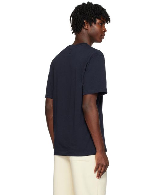 AMI Blue Navy Fade Out T-shirt for men