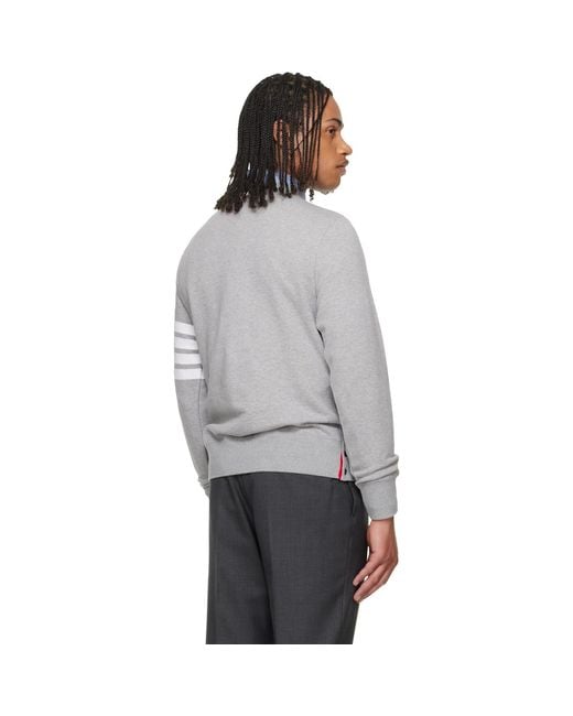 Thom Browne Gray Classic Loopback 4-Bar Sweatshirt for men