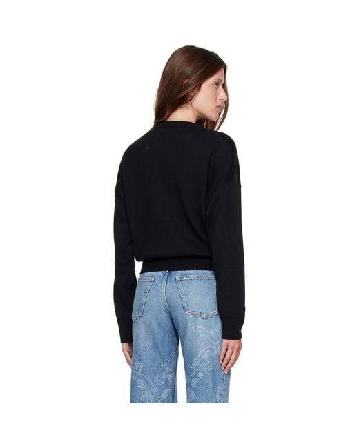 Off-White c/o Virgil Abloh Black Meteor Knit Crop Crew Sweater