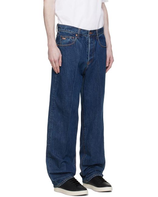 Emporio Armani Blue Navy 5 Pocket Jeans for men