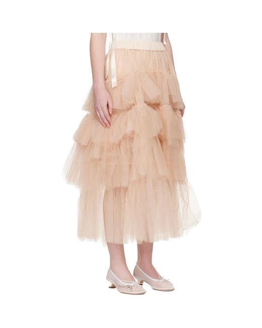 Simone Rocha Natural Tutu Midi Skirt