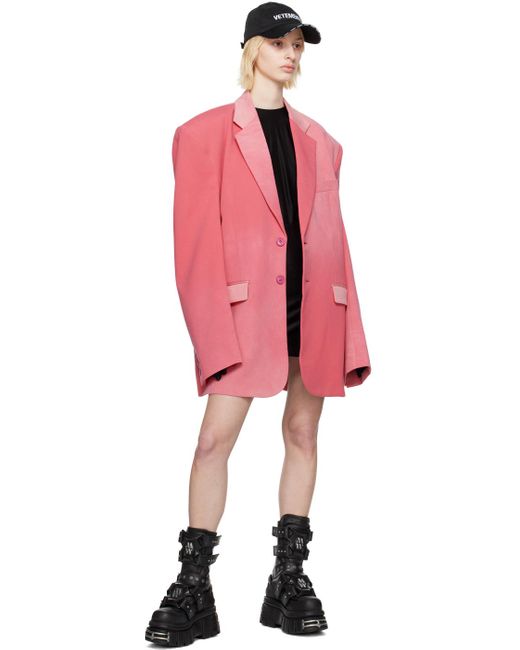 Vetements Red Pink Faded Blazer