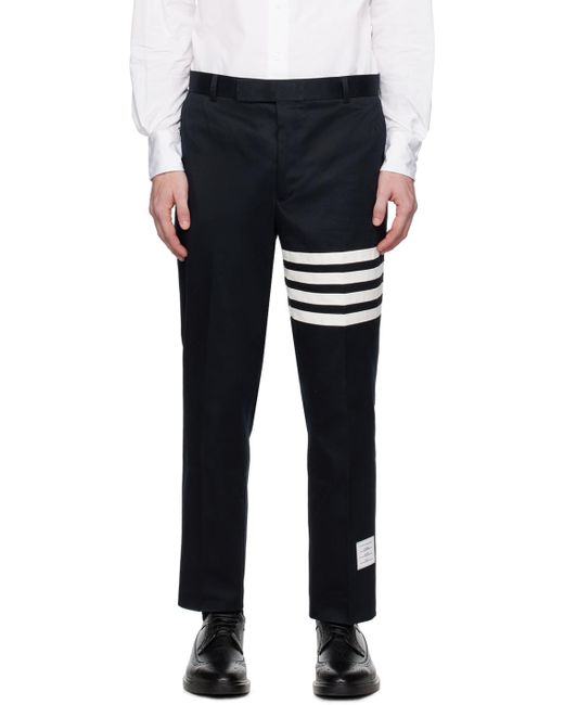 Thom Browne Black Thom E 4-bar Unconstructed Trousers for men