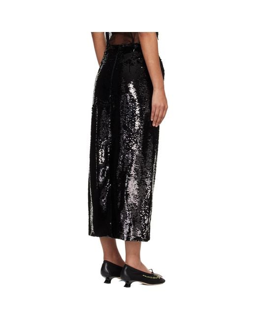 Simone Rocha Black Column Pencil Midi Skirt