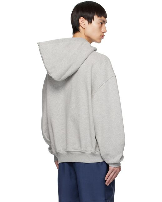 Bally Gray Embroidered Hoodie for men