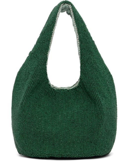 J.W. Anderson Green Mini Beaded Shopper Tote