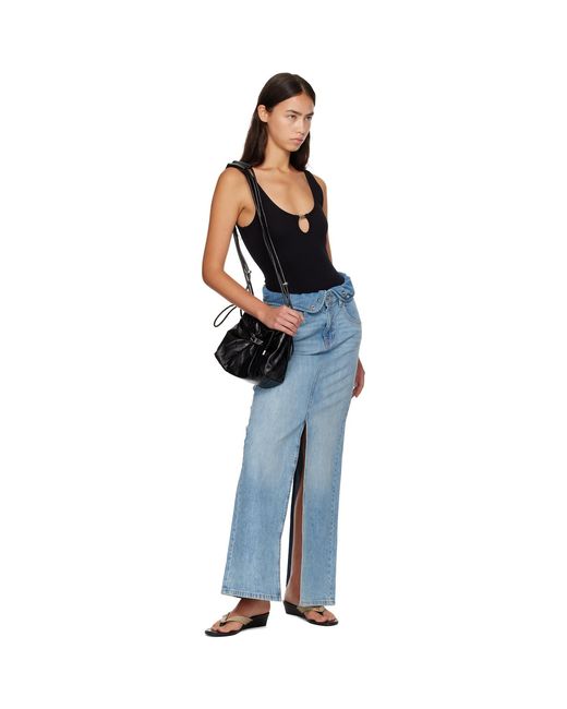 DIESEL Black Scrunch-D-Bucket Shiny Wrinkled Leather Bag