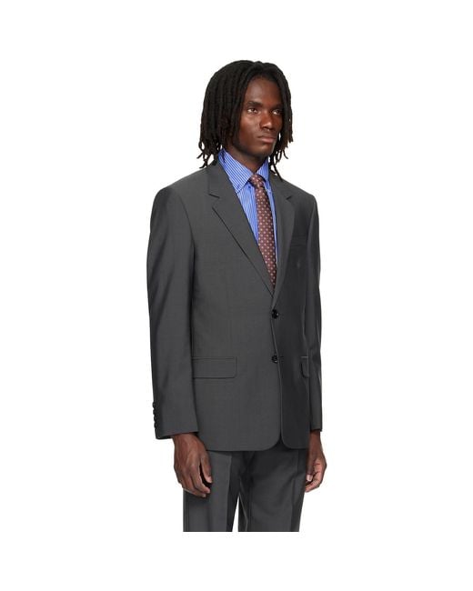 Valentino Gray Wool Mohair Blazer for men