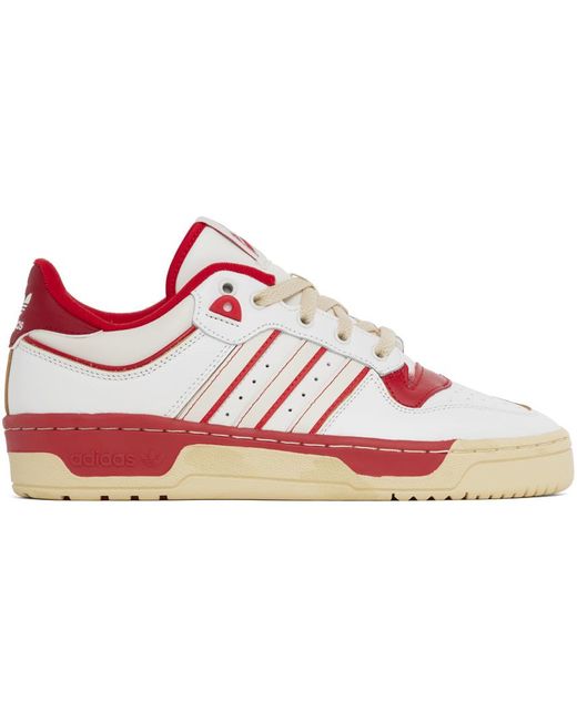 Adidas Originals Black White & Red Rivalry Low 86 Sneakers for men
