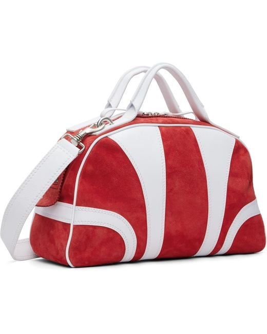 Dries Van Noten Red Suede Duffle Bag for men