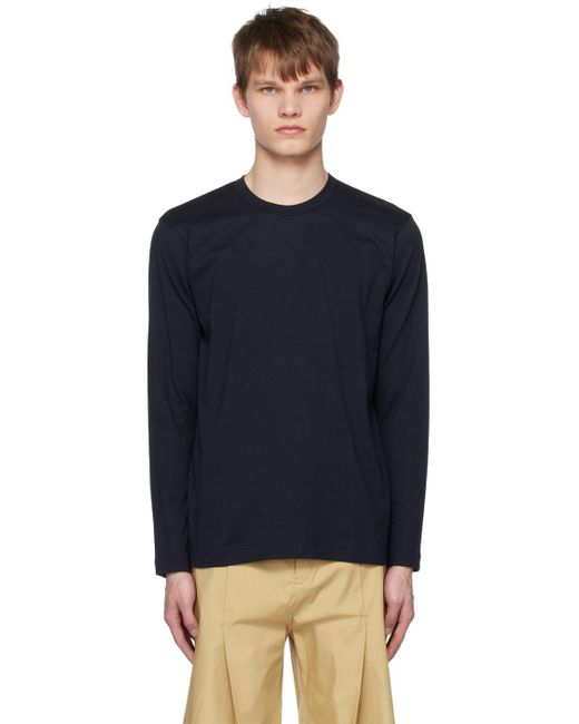 Comme des Garçons Blue Crewneck Long Sleeve T-Shirt for men
