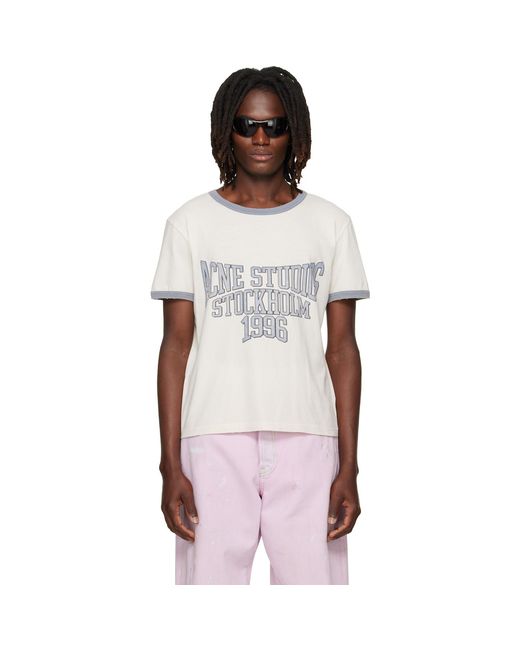 Acne White Off- Graphic T-Shirt for men