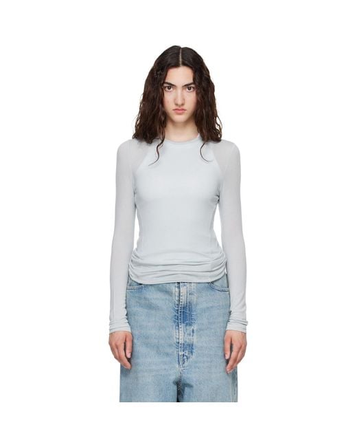 TONYWACK Blue Crewneck Long Sleeve T-Shirt