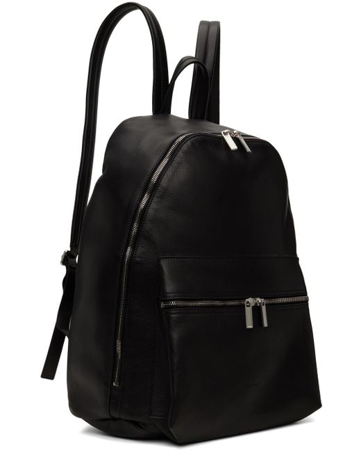 Rick Owens Black Soft Grain Cow Leather Backpack for men