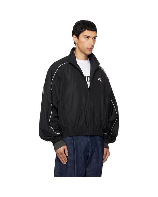 we11done Black Layered Track Jacket for men