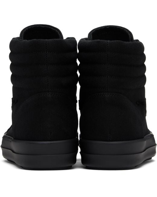 Rick Owens ブラック Hollywood High Vintage メンズスニーカー Black Hollywood Vintage High Sneakers by Rick Owens DRKSHDW