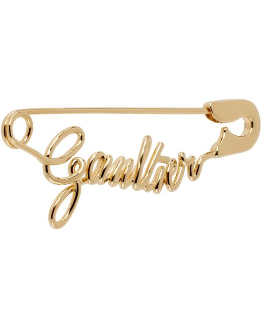 Jean Paul Gaultier Black Gold 'the Gaultier Safety Pin' Single Earring